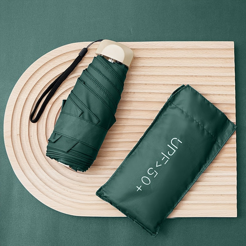 Lightweight Windproof UV Protection Sun Umbrella with Gold Handle and Aluminum Frame