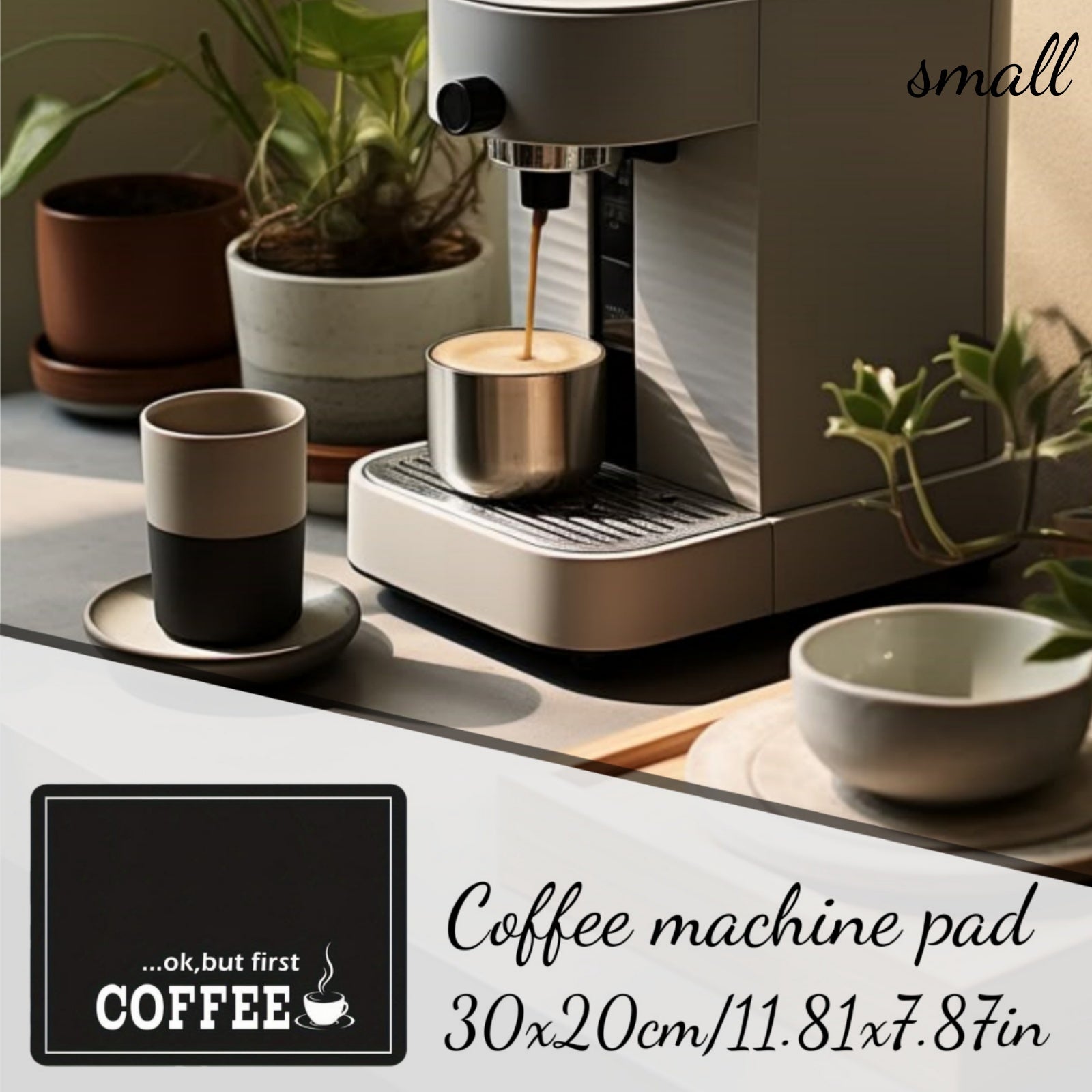 1 dona Qahva Mashinasi Mat, diatom loyidan tayyorlangan, suvni singdiruvchi, sirpanmaydigan, yog'ga chidamli va ifloslanishga qarshi oshxona ish stoliga mos keladi.