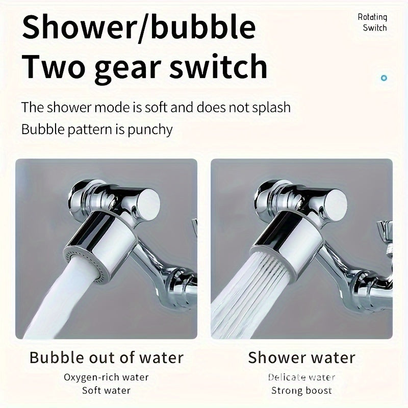 Universal Rotating Faucet Nozzle for Kitchen and Sink Faucets Plastic Silvery