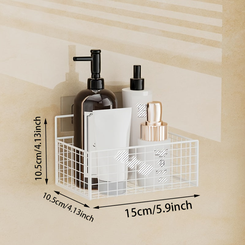 Cesta de ducha de pared con rejilla de drenaje de malla de hierro fundido organizador de baño