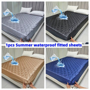 Waterproof Fitted Sheet for Mattress Summer TPU Satin Durable Polyester 1pc