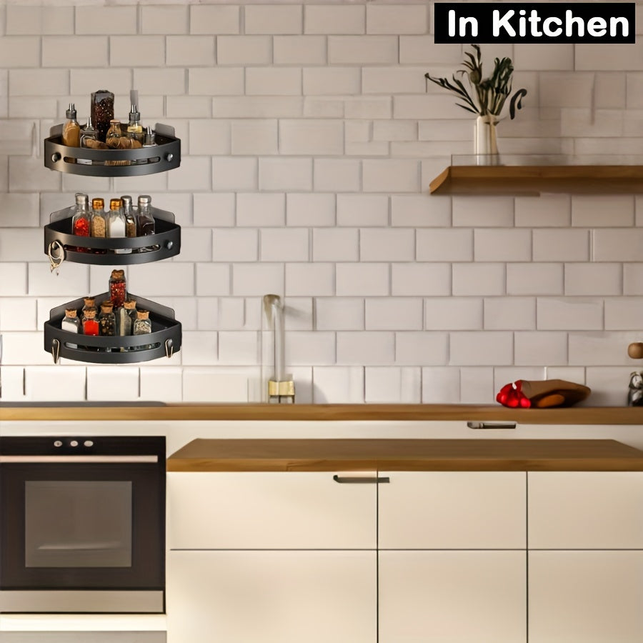 Настенная полка для душа без сверления для косметики и туалетных принадлежностей в ванной