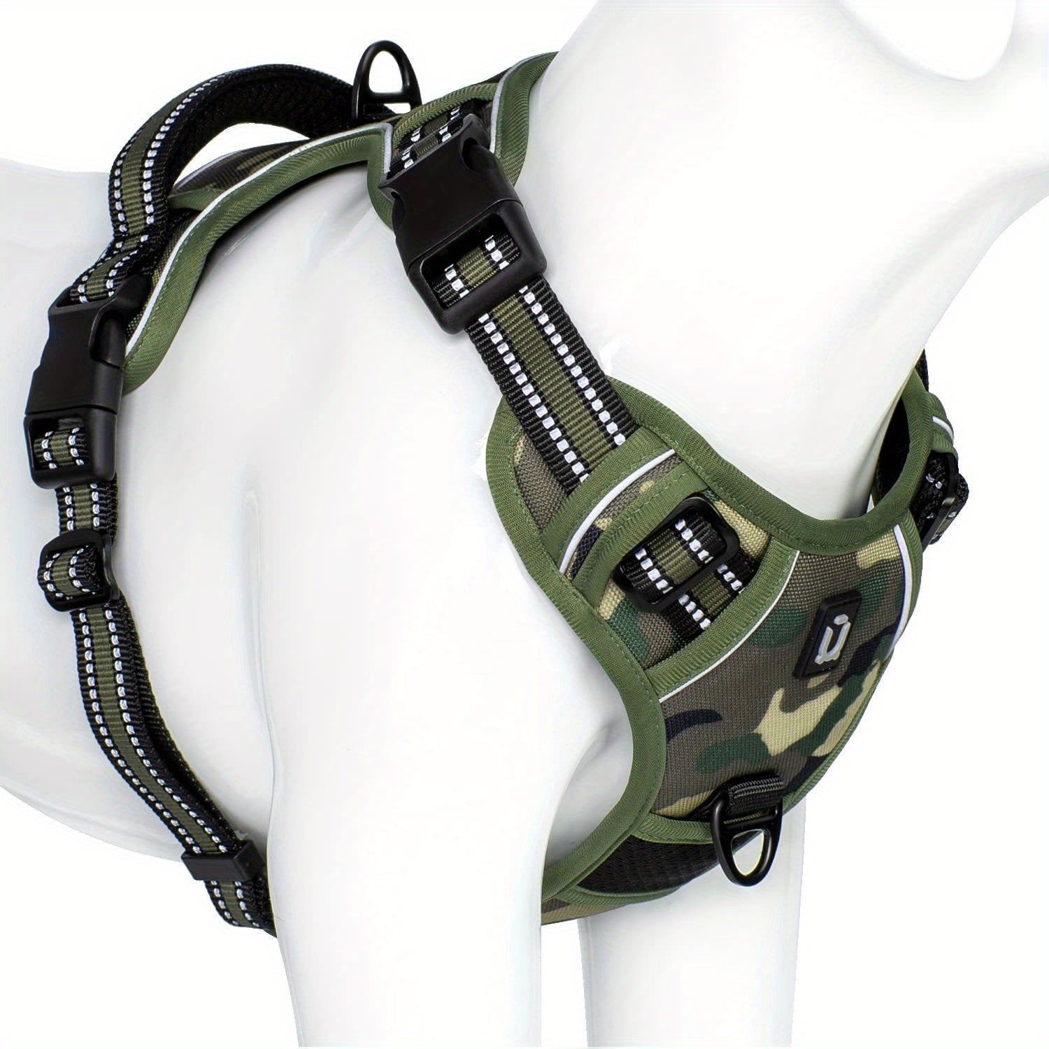 Reflective Camouflage No-Pull Dog Harness with Handle for Easy Walking and Training