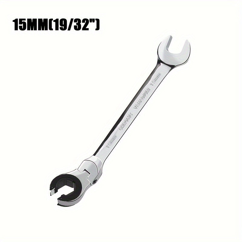 Heavy-Duty 72-Tooth Metric Ratchet Wrench Adjustable Head Metal Pipe Forkpipe Tool