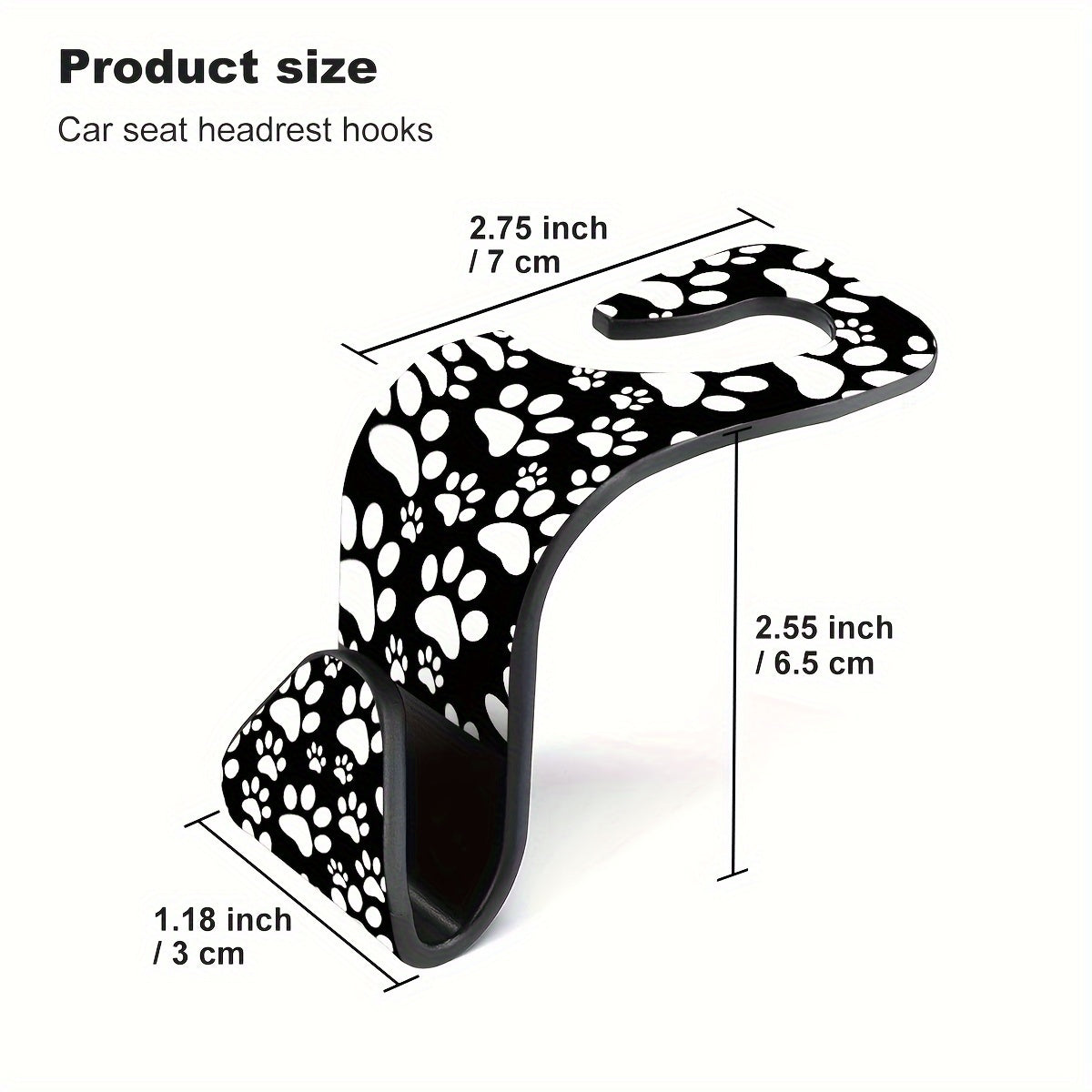 2 Pack Car Interior Hooks, Durable Plastic Rear Seat Hanging Storage