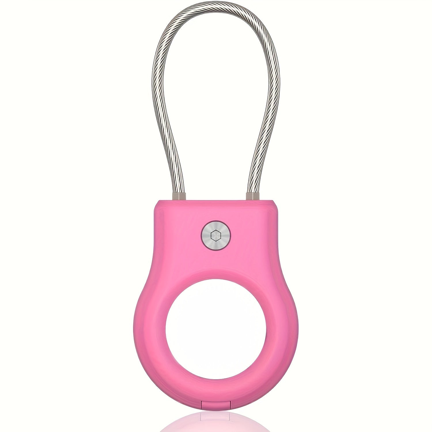 Durable Hard Plastic AirTag Keychain Holder with Lock Case for Luggage