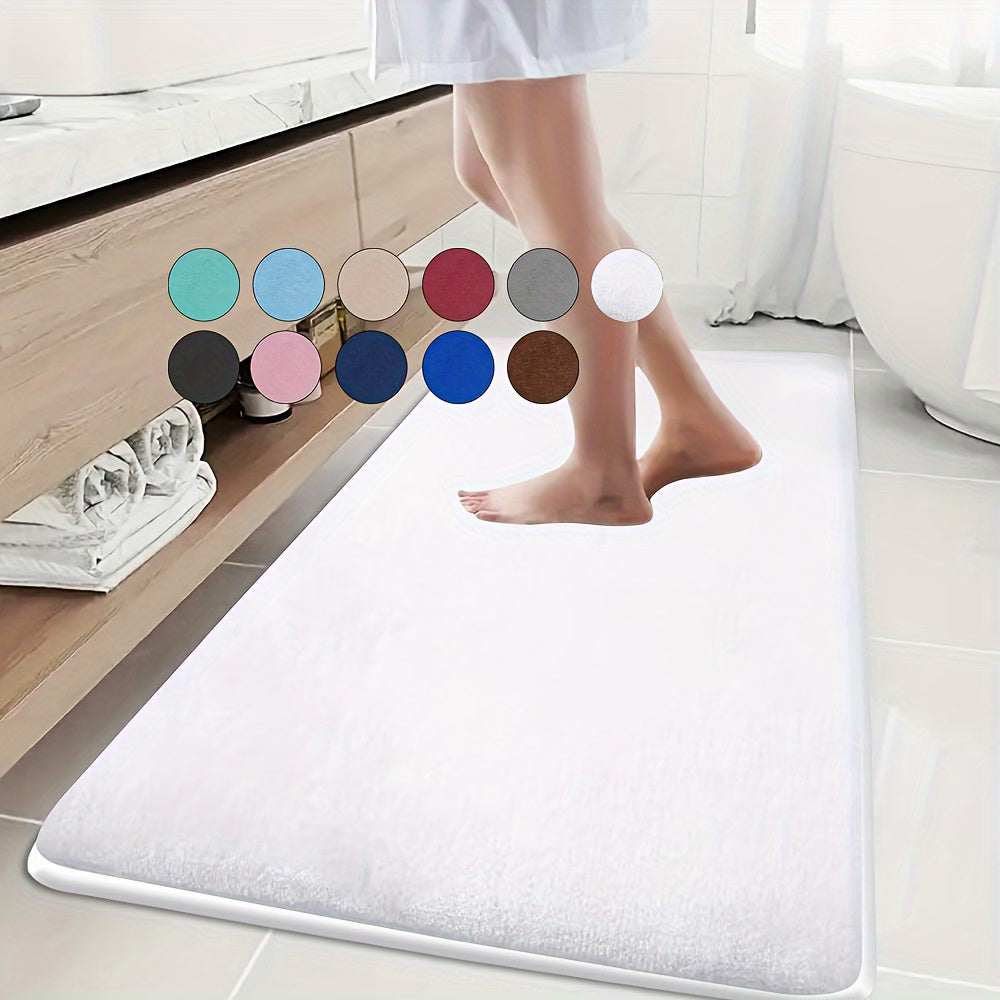 Soft Polyester Bathroom Mat Non-Slip Absorbent Geometric Design for Shower and Bedroom