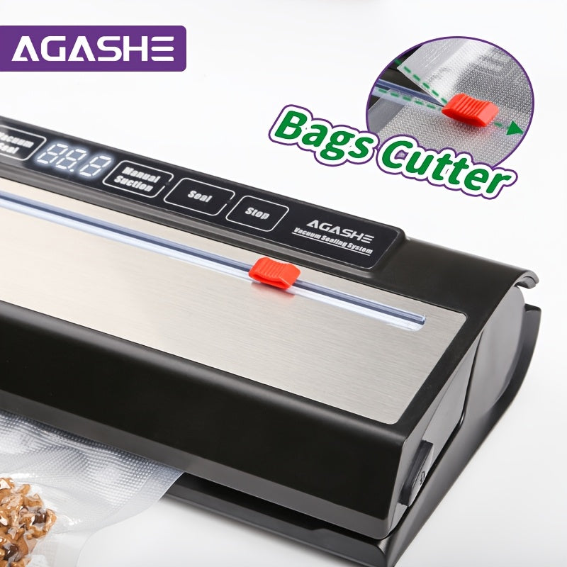 Vakuum yopish mashinasi, quruq va ho'l oziq-ovqat uchun mukammal. Sensorli tugmalar, raqamli displey, ajraladigan asos, kesgich, uchta harorat sozlamasi, 10 ta paket, tashqi quvur bilan jihozlangan. Saqlaydi