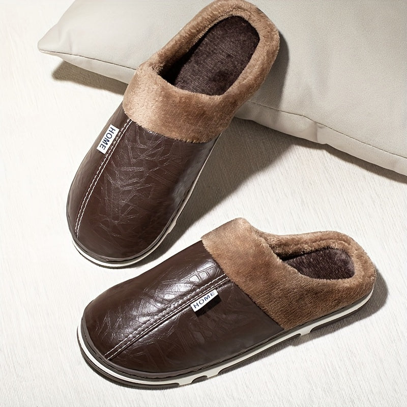 Men's Cozy House Slippers with Anti-Skid Sole Fuzzy Lining Indoor Wear for Fall Winter