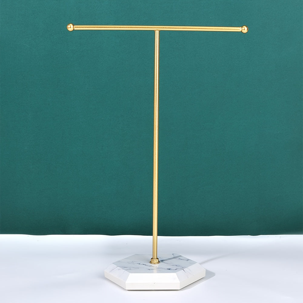 Metal Jewelry Storage Rack with T-Shaped Design for Necklaces Earrings and Rings