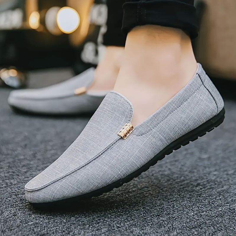 Men's Canvas Loafers Slip-On Casual Shoes for Outdoor Street Wear