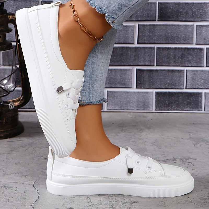 Women's Stylish Comfortable Casual Sneakers Lightweight Solid Color Outdoor Shoes