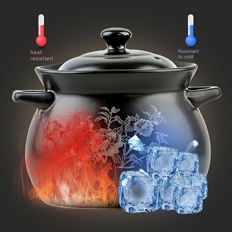 Керамическое кашпо с высокой температурной стойкостью и большим объемом - овальная кастрюля для супа, идеальная для домашней кулинарии и ресторанного использования, гарантированно не трескается