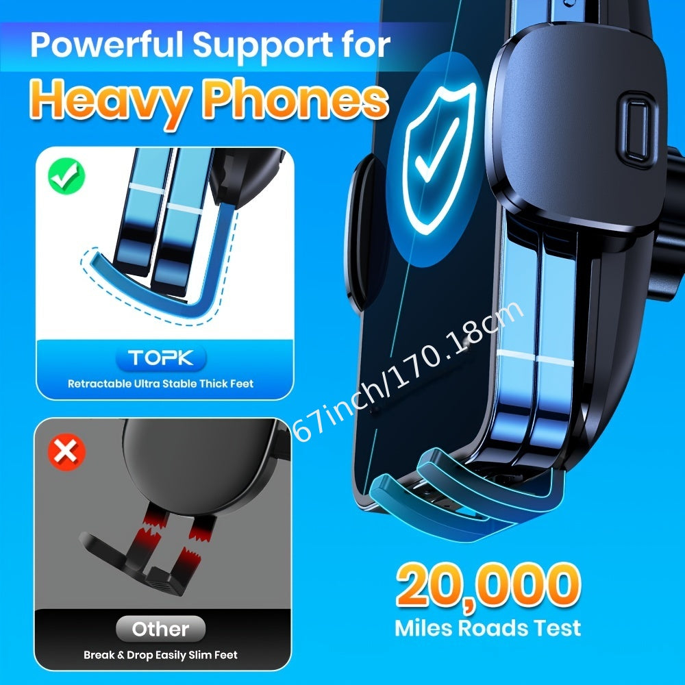 Universal Car Phone Holder — Mobile Mount for Dashboard, Adjustable, Stable