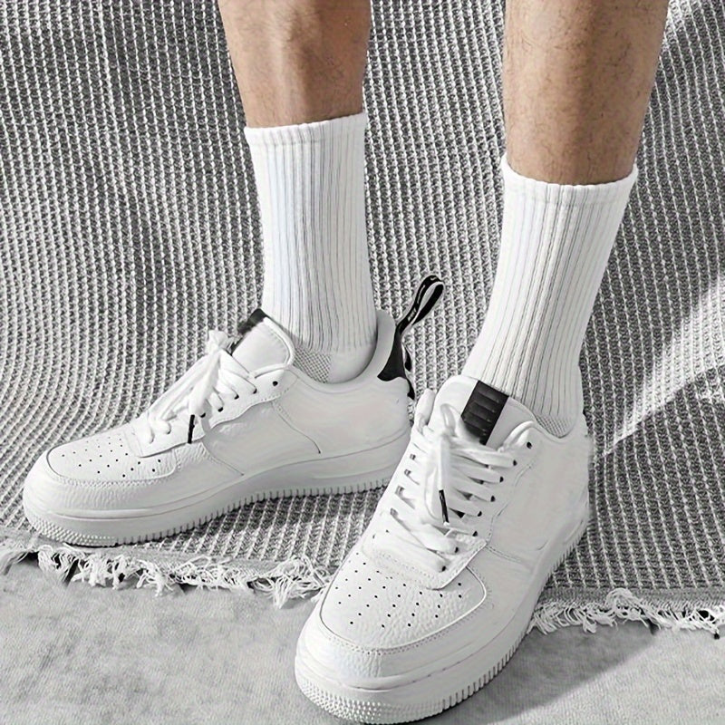 Men's Cotton Blend Mid-Length Sports Socks 5 Pairs Size US 6-9 Breathable Comfortable