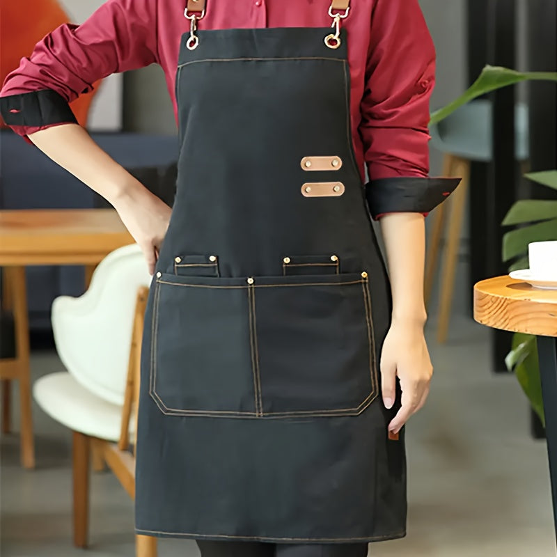 Unisex Canvas Apron Solid Color Multiple Colors Workwear for Cooking, Art, and Gardening
