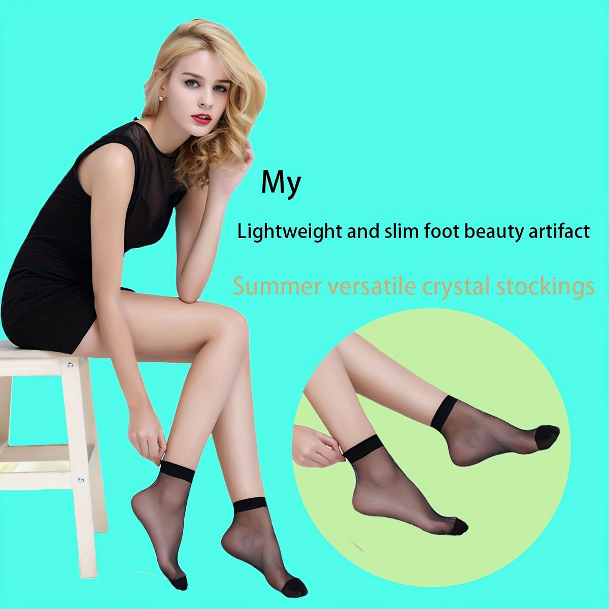 5 Pairs of Invisible Crystal Short Socks Ultra-Thin Anti-Snag Mesh Knit for Women and Men