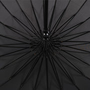 Black Samurai-Inspired Umbrella with Sword Handle 24-Rib Foldable Durable Cloth