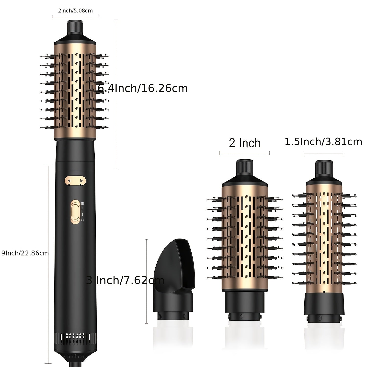 Kit combinado de cepillo de aire caliente de cerámica 3 en 1 con enchufe EU para secar y peinar