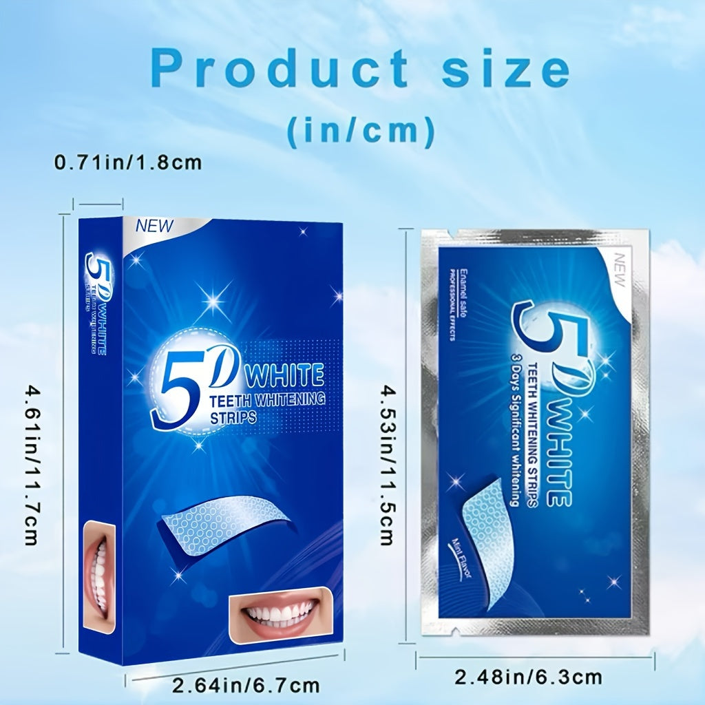 Teeth Whitening Strips 7/14 Pack 5D Oral Care Travel Safe Whitening