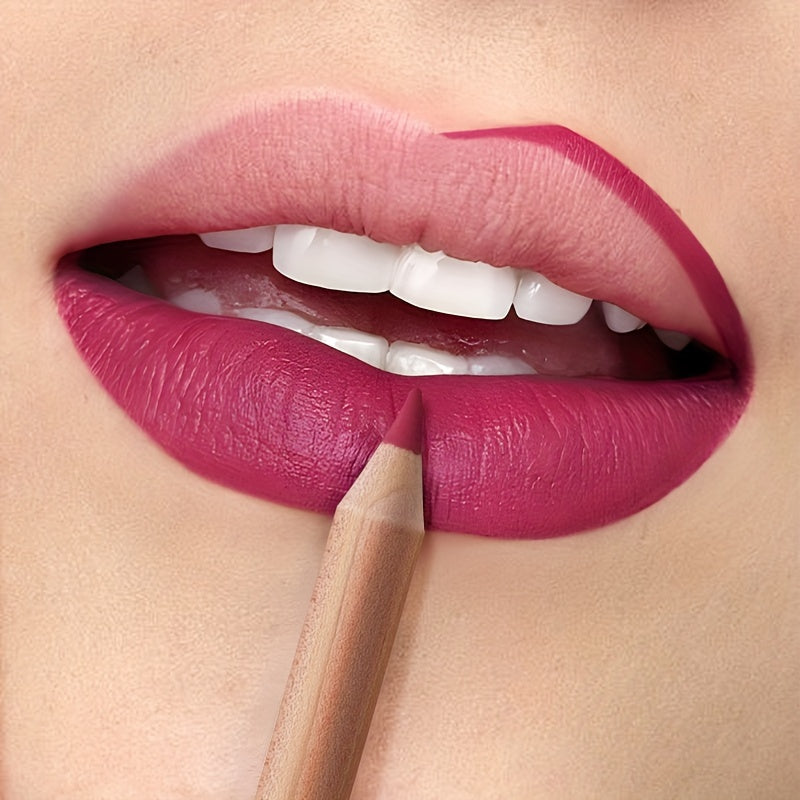 Set de perfiladores de labios mate impermeables para mujer, 24 colores, lápiz de labios de larga duración