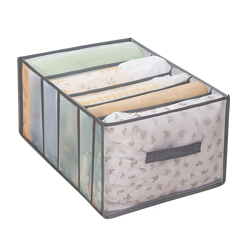 Foldable Mesh Clothes Storage Box with Lid for Closet Organization
