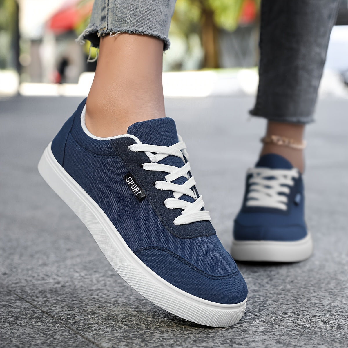 Women's Lightweight Breathable Black Skate Sneakers Casual Comfort Wide Sizes