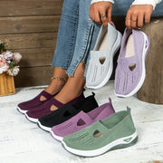 Women's Slip-On Sneakers Breathable Fabric Low Top All-Season Comfort