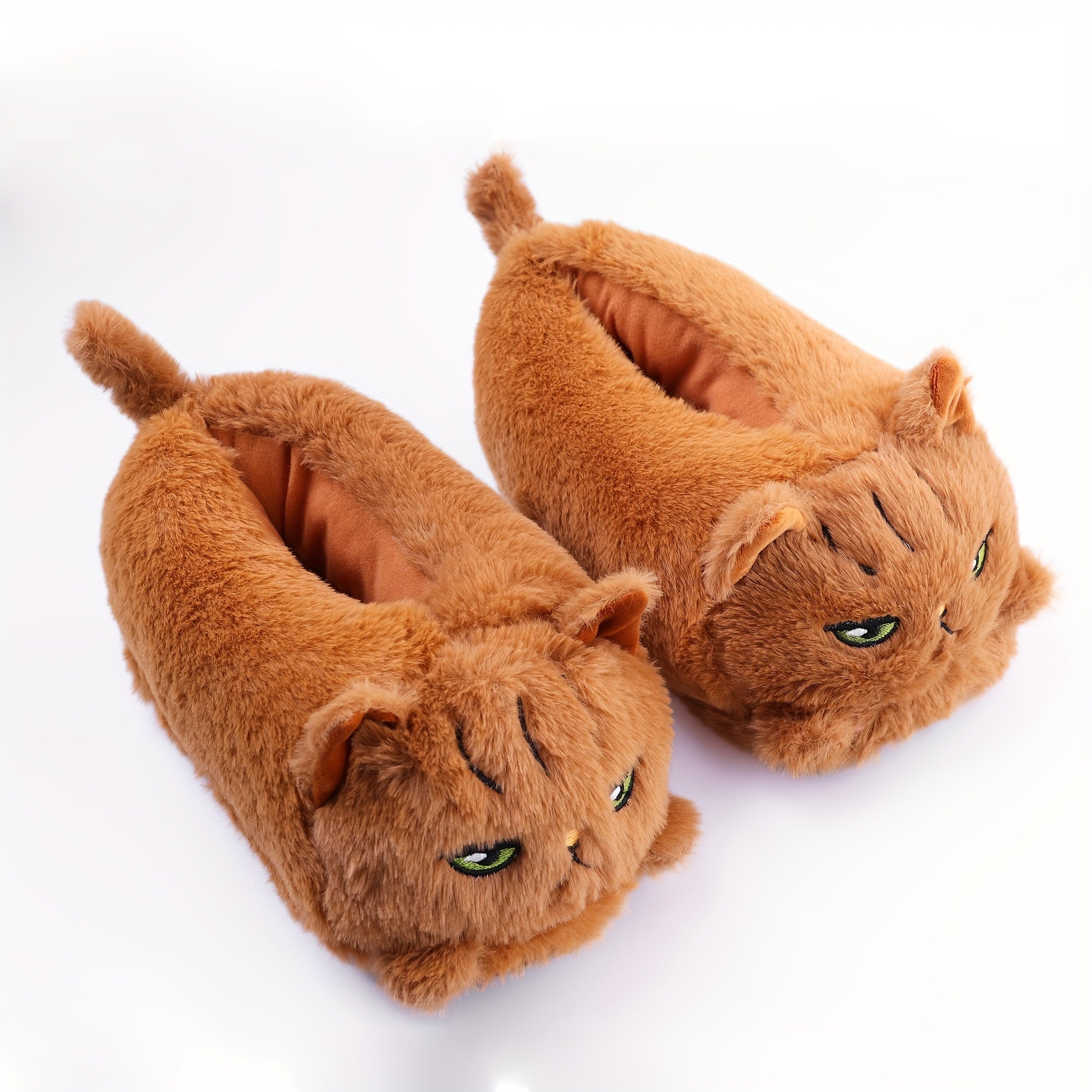 Women's Soft Plush Cartoon Cat Home Slippers Non-Slip Cushioned Cozy