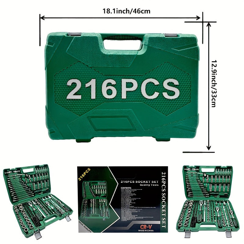 Auto Repair Kit for Dirt Bikes 216pcs Tools Storage Box Complete Accessory Set