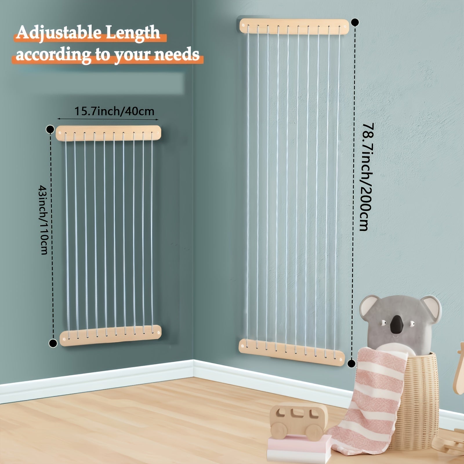 Hamaca de almacenamiento de juguetes de felpa de madera para cuna, organizador de esquina colgante en la pared para sala de juegos