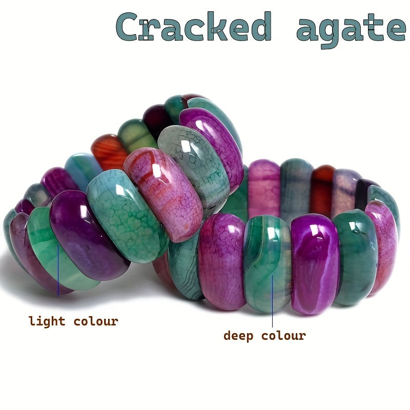 Rang-barang chiziqli Botsvona agate bejirimli taqilishi 10x25mm tabiiy agate zargarlik buyumlari kundalik kiyim uchun