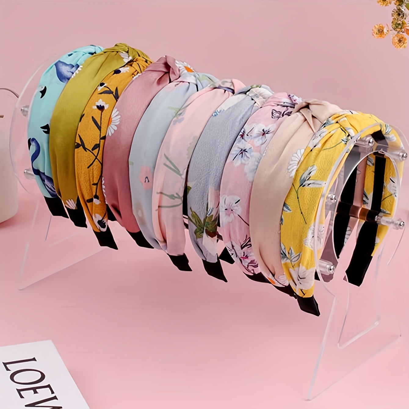 Acrylic Headband Display Stand with Storage Box for Headbands Scratch-Free Design