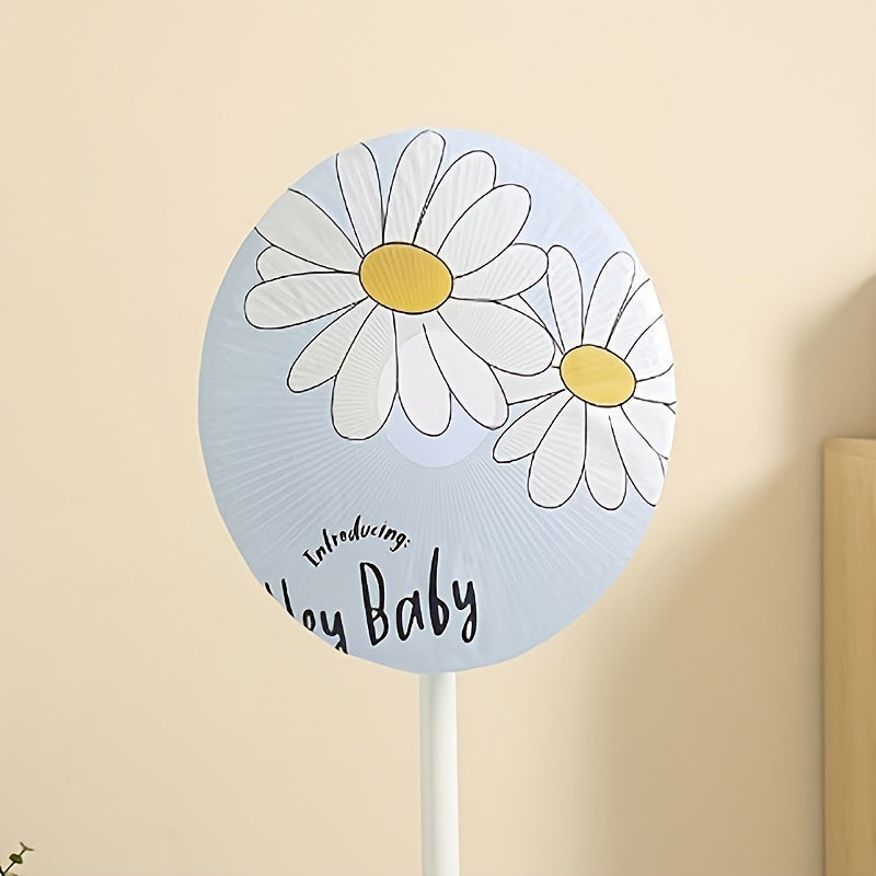 Washable electric fan dust cover light blue heart flower design easy-care material battery-free