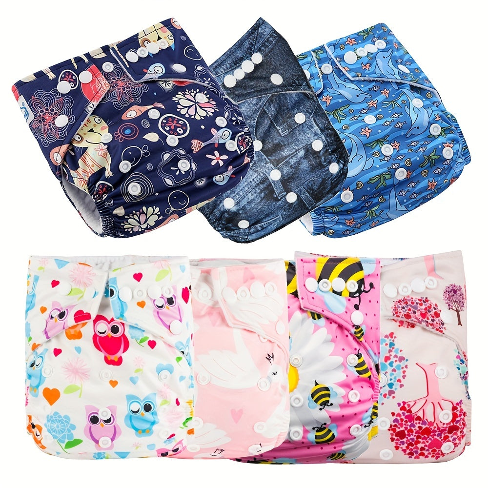 Adjustable Reusable Waterproof Cloth Diapers for Baby Girls and Boys
