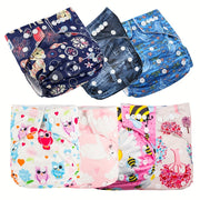 Adjustable Reusable Waterproof Cloth Diapers for Baby Girls and Boys
