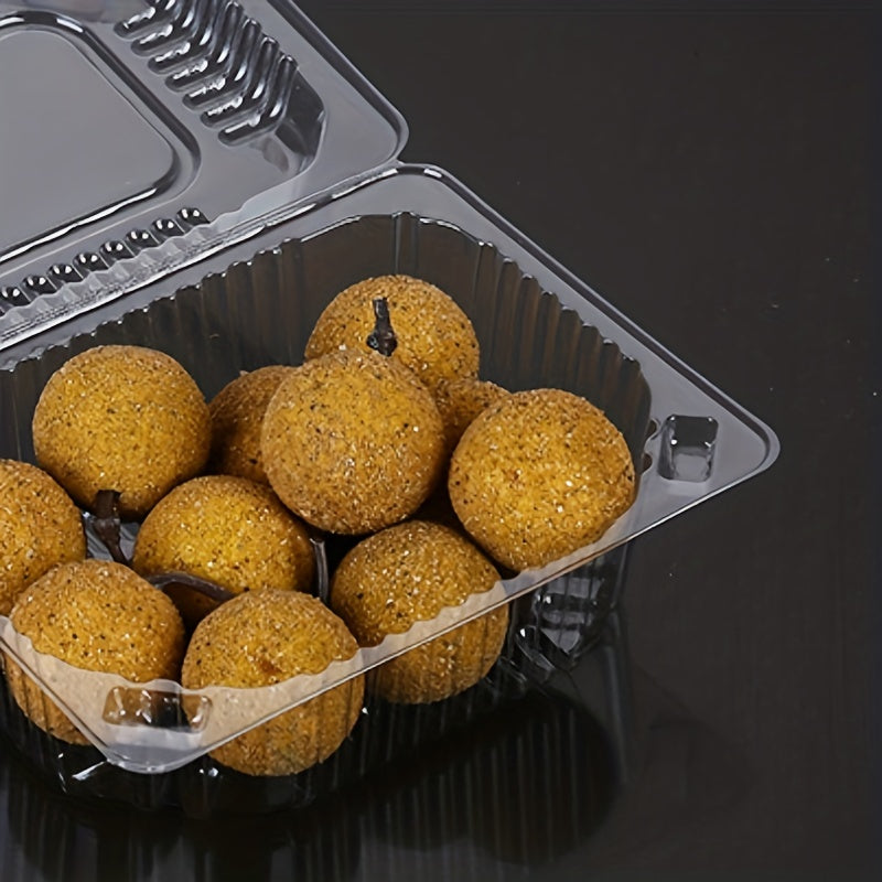 50 или 100 штук одноразовых коробок для фруктов для домашнего использования. Эти прозрачные пластиковые коробки идеально подходят для упаковки фруктов.