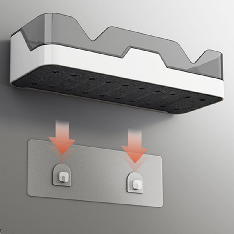 Perchero de pared de plástico sin carga, almacenamiento de ropa sin taladro