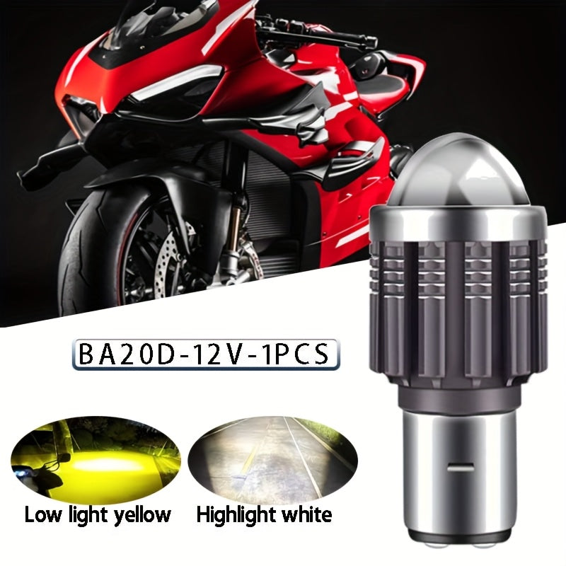 Motorcycle LED Bulb H4 H6 BA20D P15D 6000LM White Yellow Hi Lo Beam