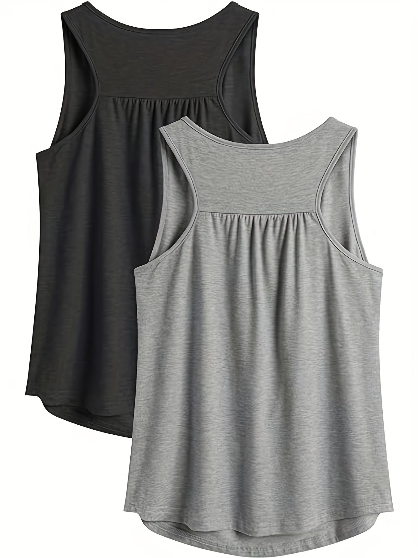 Топы женские с рюшами, без рукавов, однотонные, на лето, повседневные, двухкомплект