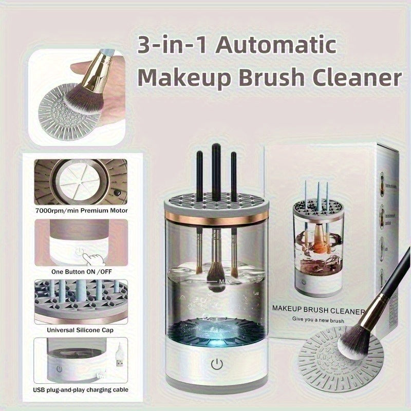 USB-Powered Makeup Brush Cleaner Odorless Battery-Free Electric Device for Home Office School