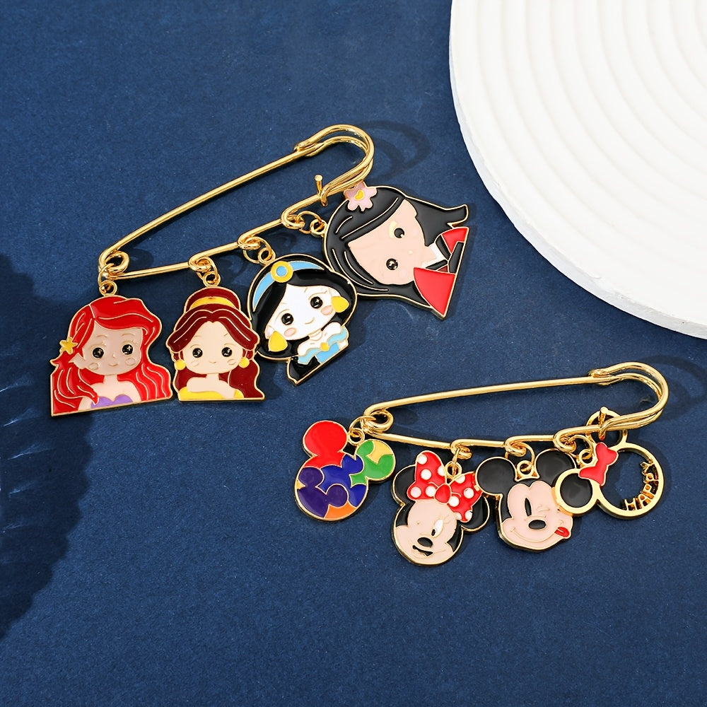 Set of Three Mickey Mouse Enamel Pins Cartoon Animal Brooches for Backpacks and Clothing