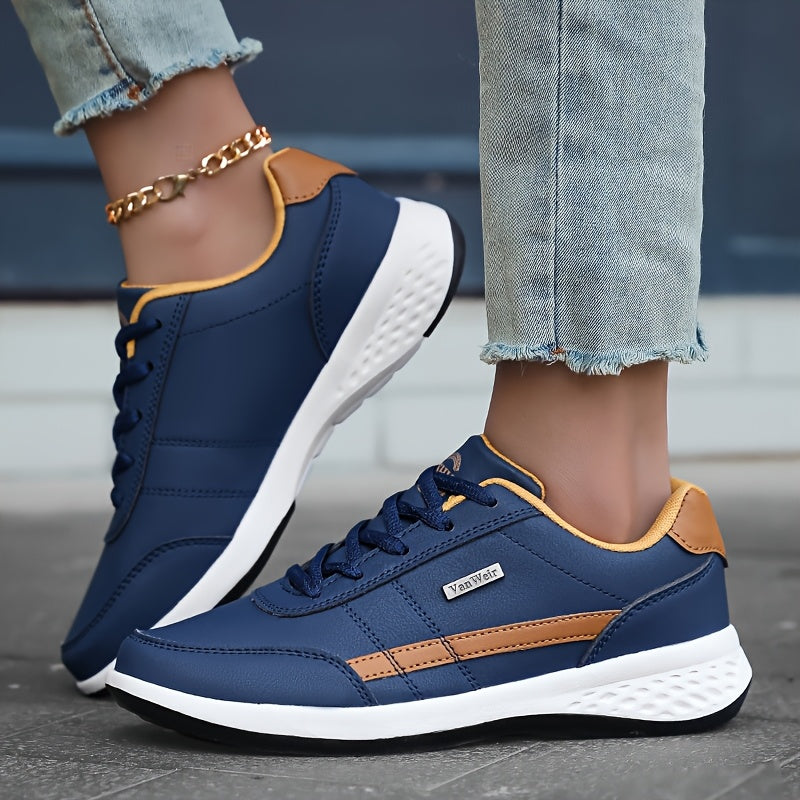 Women's Casual Lace-Up Sneakers with Platform Soft Sole Low Top All-Season