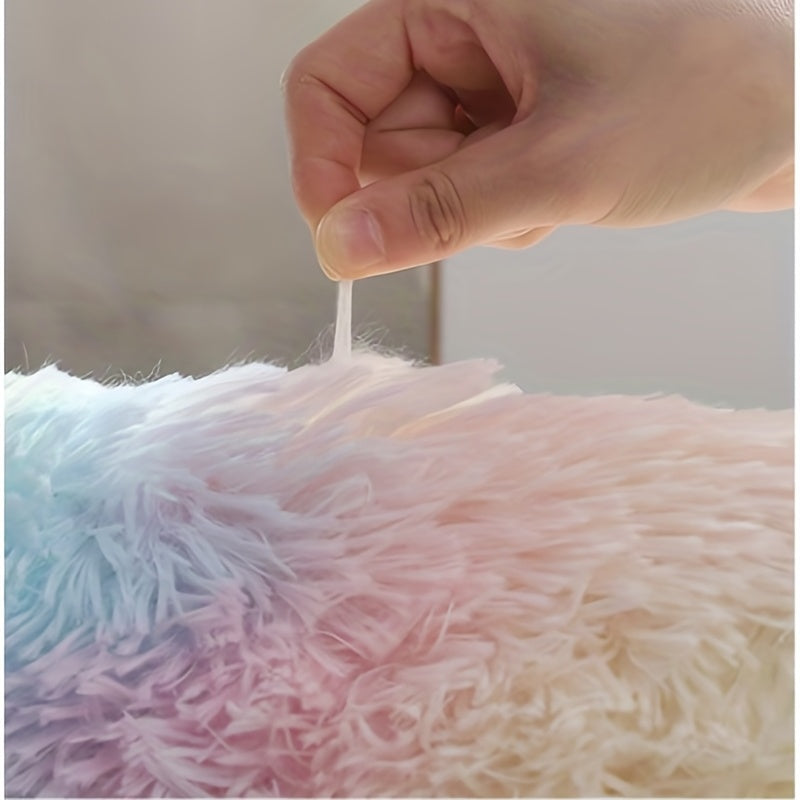 Modern Tie-Dyed Plush Carpet for Living Room and Bedroom Non-Slip Stain-Resistant Rug