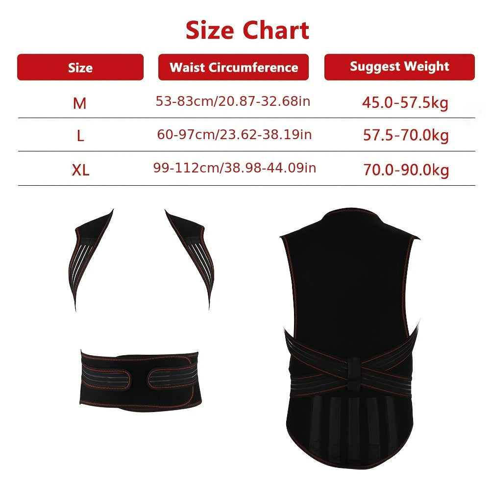 Unisex Waist Support Belt with Magnet Hot Compress Back Shawl Adjustable Orthopedic Brace