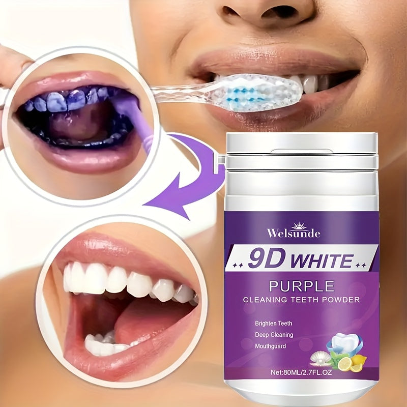 Purple Teeth Whitening Powder for Deep Cleaning and Brightening with Baking Soda for Men and Women