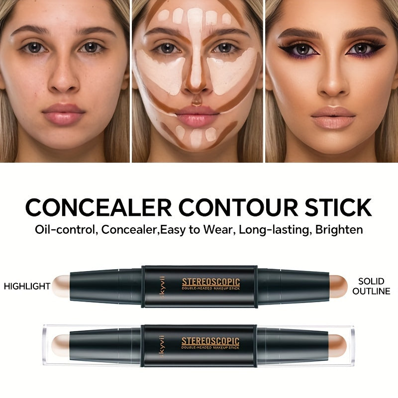 Dual-Headed Contouring Stick for Highlighting and Shading Nose and Face