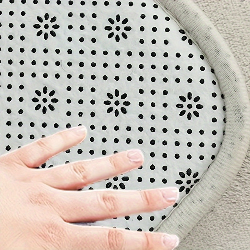 Thick Plush Geometric Memory Foam Bath Mat Non-Slip Washable Rug