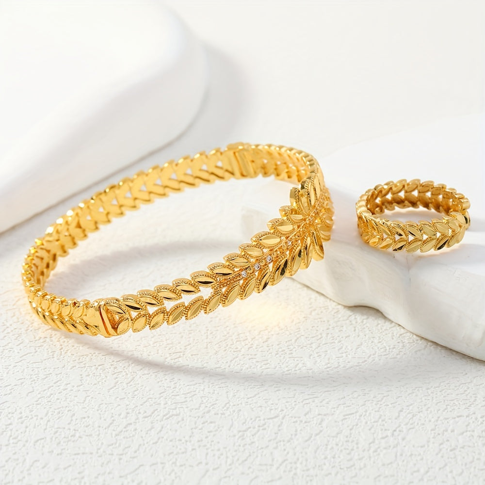 Women’s Jewelry Set Vintage Zirconia 2-Piece Bracelet and Ring