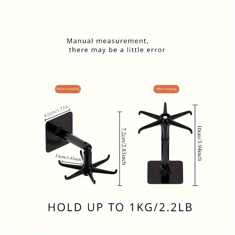 Devorga o'rnatiladigan asboblar ushlagichi, aylanuvchi tutqichlar bilan - Teshik ochmasdan o'rnatish, kengaytiriladigan qozon tokchalari, 1KG/2.2LB gacha ushlab turadi - Plastik dumaloq shiftga osiladigan tokcha
